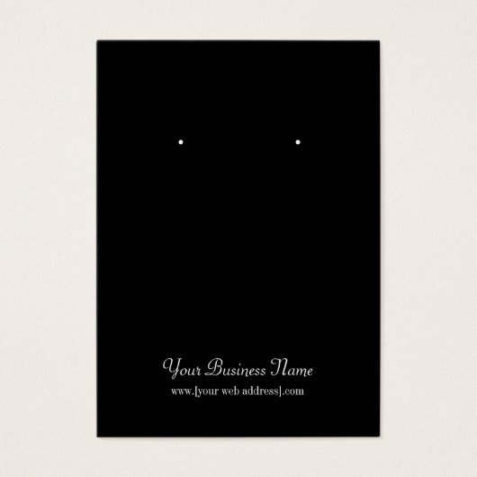 Black Plain Simple Custom Oorsprongskaart Visitekaartje (Voorkant)