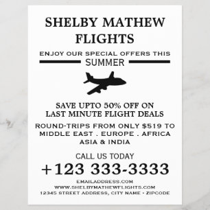 Black Plane Icon, Airline Adverteren Flyer