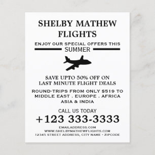 Black Plane Icon, Airline Adverteren Flyer