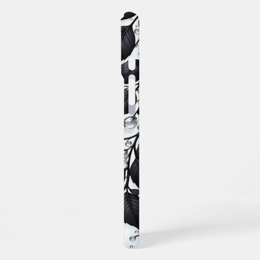 Black Plant Leaves iPhone 16 case iPhone Hoesje (Linkerkant)