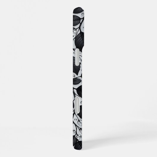 Black Plant Leaves iPhone 16 case iPhone Hoesje (Rechterkant)