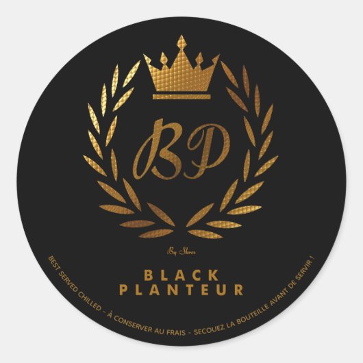 BLACK PLANTEUR 3 RONDE STICKER (Voorkant)