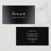 Black Platinum Calligraphic Visitekaartje (Voorkant / Achterkant)