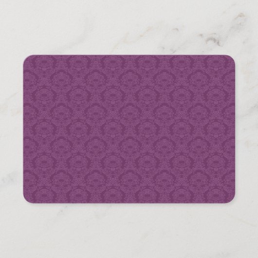 Black Plum Monogram Damask Gift Registry Bruiloft Informatiekaartje (Voorkant)