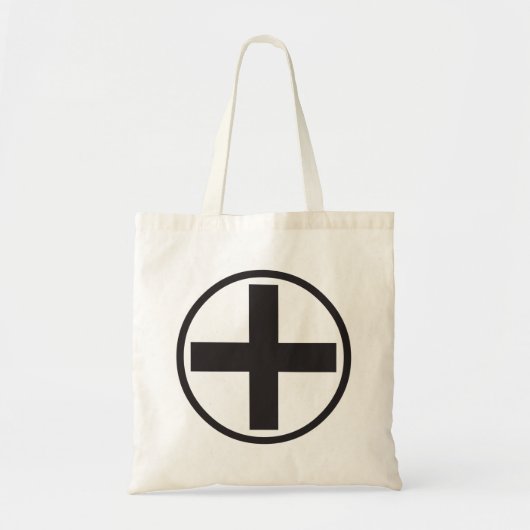 Black Plus Sign-Canvas tas (Voorkant)