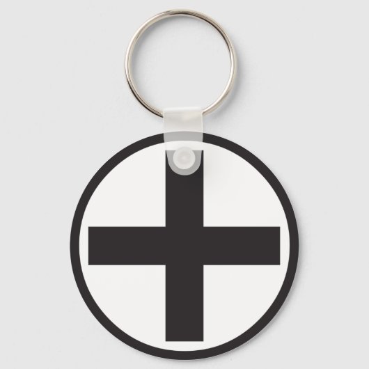 Black Plus Sign-Sleutelhanger Sleutelhanger (Voorkant)