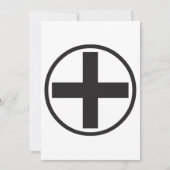 Black Plus Sign Symbol Invitaties Kaart (Voorkant)