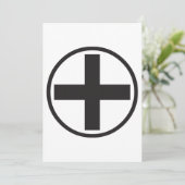 Black Plus Sign Symbol Invitaties Kaart (Staand voorkant)