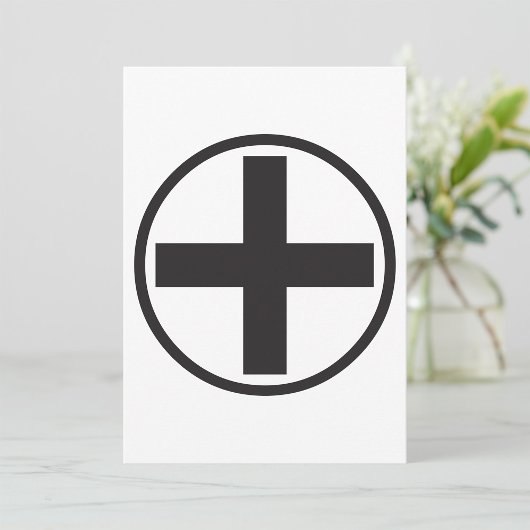 Black Plus Sign Symbol Invitaties Kaart