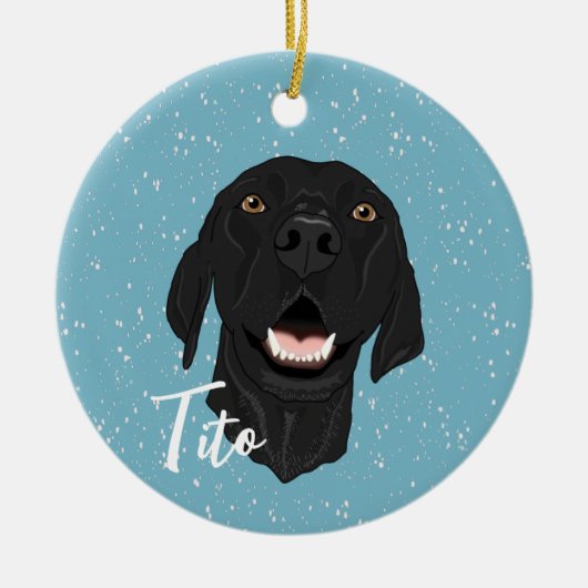 Black Pointer Puppy Keramisch Ornament (Voorkant)