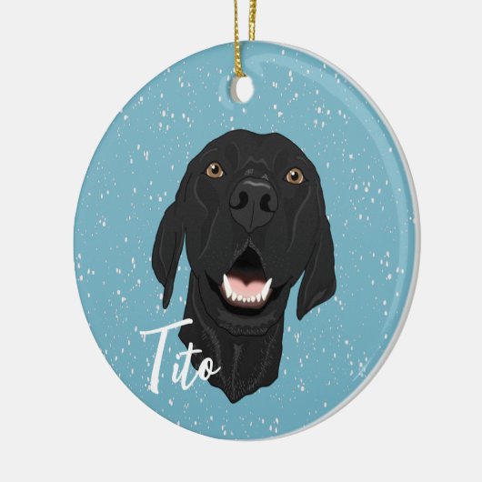 Black Pointer Puppy Keramisch Ornament (Links)