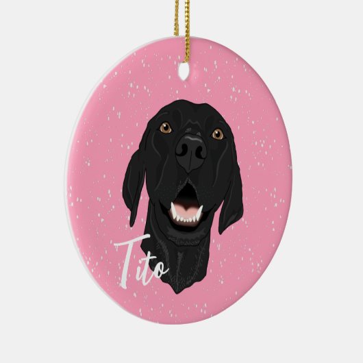 Black Pointer Puppy Keramisch Ornament (Rechts)