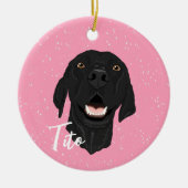 Black Pointer Puppy Keramisch Ornament (Voorkant)