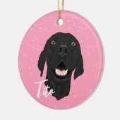 Black Pointer Puppy Keramisch Ornament (Links)