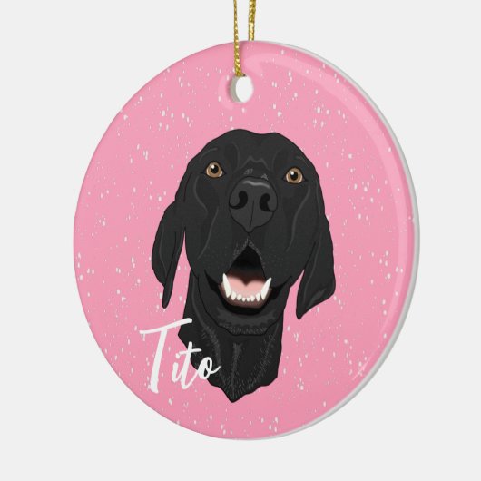 Black Pointer Puppy Keramisch Ornament (Links)