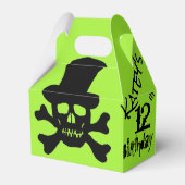 Black Poison Skull en Crossbones Favoriete Boxen Bedankdoosjes (Voorkant Zijde)