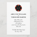 Black Poker Chip Monogram Vegas Wedding Invitation Kaart<br><div class="desc">Wat is beter voor een Vegas bruiloft dan een pokerchip monogram en klassiek type? Het enige wat je nodig hebt is liefde en een getuige of twee.</div>