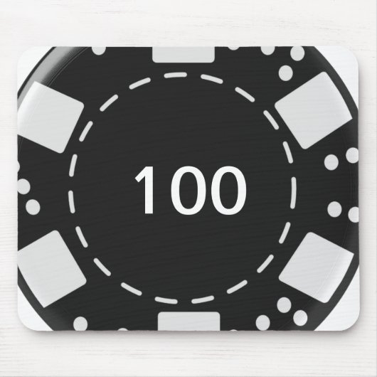 Black Poker Chip Muismat (Voorkant)