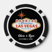 Black Poker Chips Gepersonaliseerd Getrouwd in Veg (Achterkant)