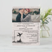 Black Poland Passport Uitnodiging voor het Huwelij (Staand voorkant)