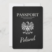 Black Poland Passport Uitnodiging voor het Huwelij (Achterkant)