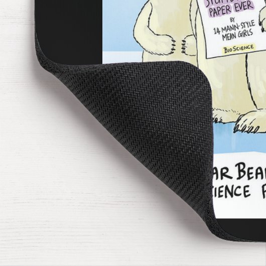 Black Polar Beer Climate Science cartoon muispad Muismat (Hoek)