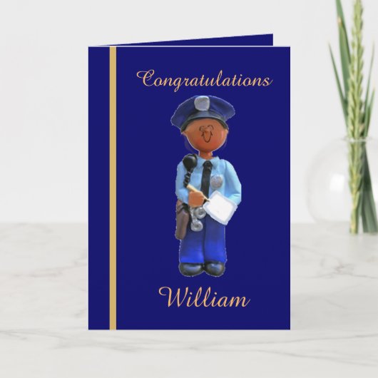 Black Police Academy Graduation Card Kaart (Voorkant)