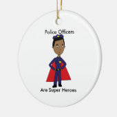 Black Police Super Hero Personaliseer Keramisch Ornament (Links)