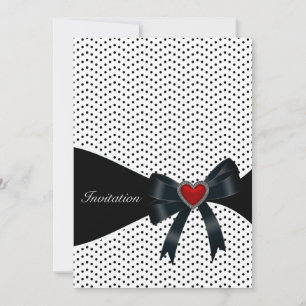 Black Polka Dot any number Birthday Party Kaart