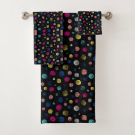 Black Polka Dot Bad Handdoek