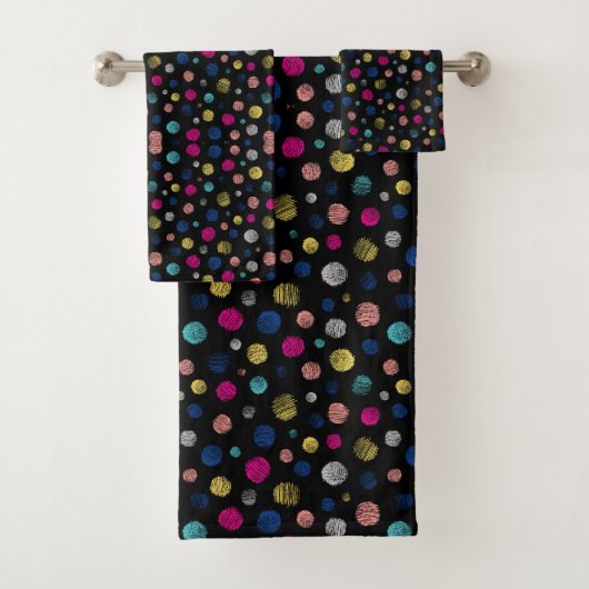 Black Polka Dot Bad Handdoek (Insitu)