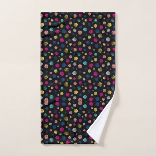Black Polka Dot Bad Handdoek (Handdoek)