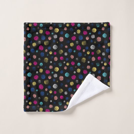 Black Polka Dot Bad Handdoek (Wasdoekje)