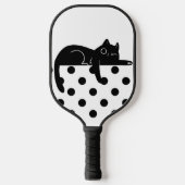 Black polka dot cat Pickleball Paddle (Voorkant)