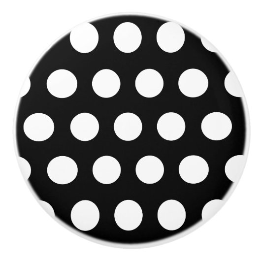 Black Polka Dot Ceramic Knobs Keramische Knop (Voorkant)