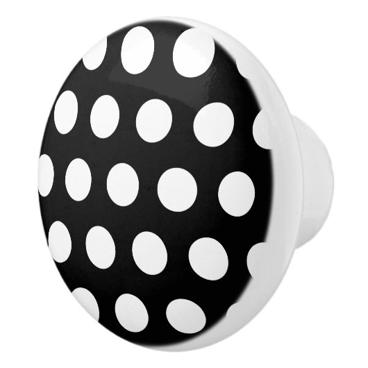 Black Polka Dot Ceramic Knobs Keramische Knop (Rechts)