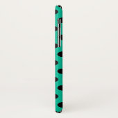 Black Polka Dot Elegant Pattern on Green Case-Mate iPhone Case (Achterkant/links)