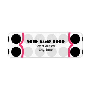 Black Polka Dot Fancy Adres Label