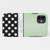 Black Polka Dot Green iPhone 5 Hoesje (Achterkant (horizontaal))