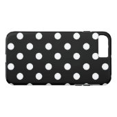 Black Polka dot iPhone 7 plus zwaar hoesje (Achterkant (Horizontaal))