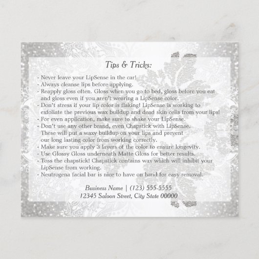 Black Polka Dot Lips Instruction Flyer (Achterkant)