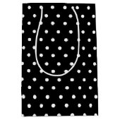 Black Polka Dot Medium Cadeauzakje (Voorkant)