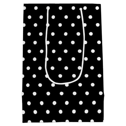 Black Polka Dot Medium Cadeauzakje (Achterkant)