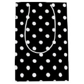 Black Polka Dot Medium Cadeauzakje (Voorkant)