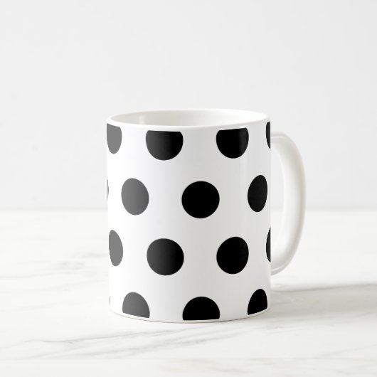 Black Polka Dot Mok (Voorkant rechts)