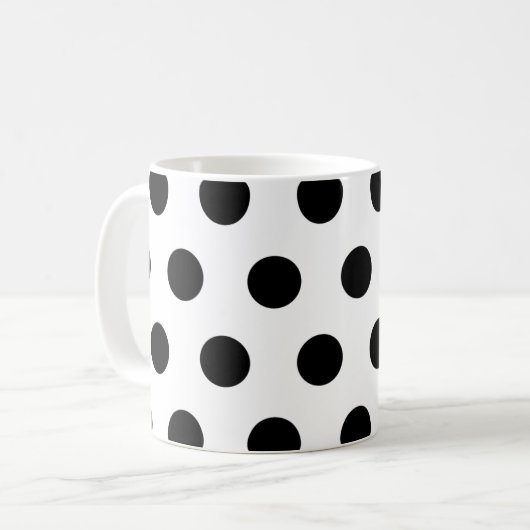 Black Polka Dot Mok (Voorkant links)