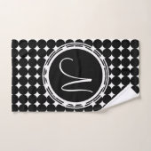 Black Polka Dot Monogram Bad Handdoek (Handdoek)