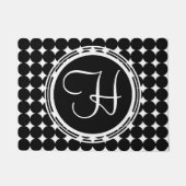Black Polka Dot Monogram Deurmat (Voorkant)