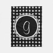 Black Polka Dot Monogram Fleece Deken (Voorkant)