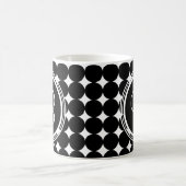 Black Polka Dot Monogram Koffiemok (Center)